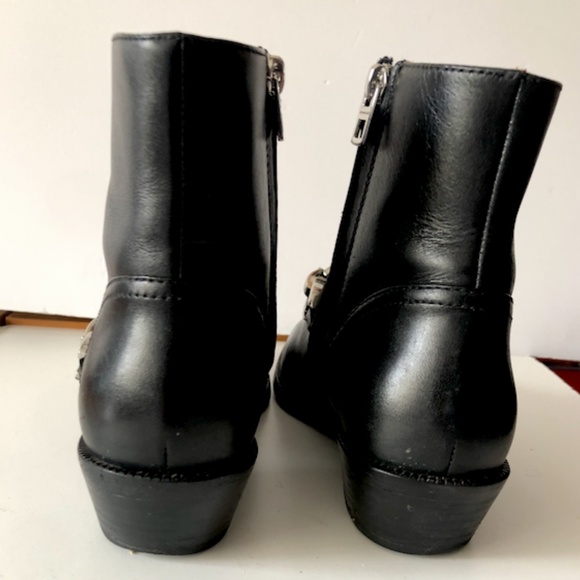 Coach Allen Black Leather Chain Embellished Bootie - Picture 3 of 7